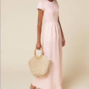 REFORMATION Cornelia Dress Blush Pink Linen 4